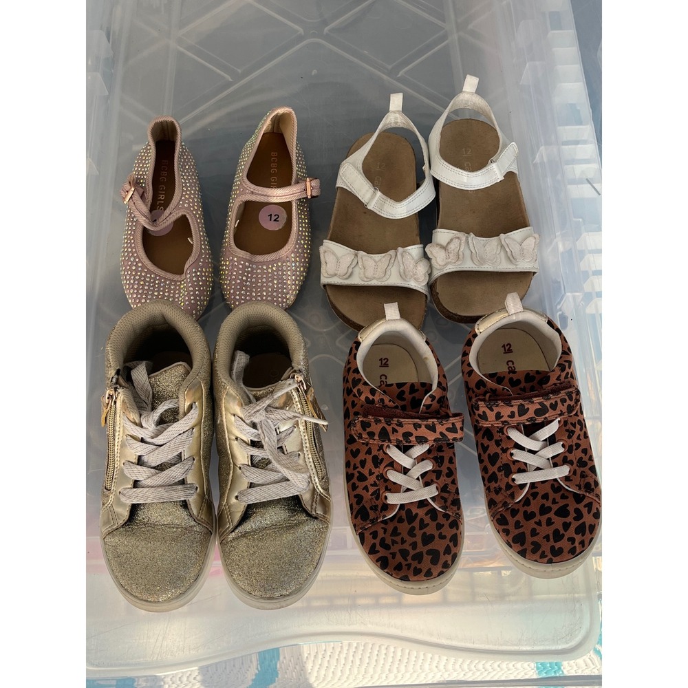 Girls Shoe Bundle Size 12 BCBG Girls Carters OshKosh Sandals‎ Sneakers 4 Pairs